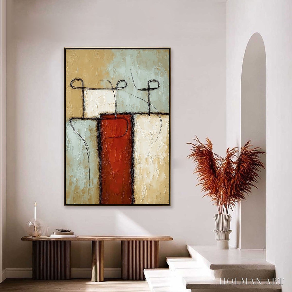 HOLMAN ART Connection – Textured Minimalist Abstract Figurative Painting - image 4