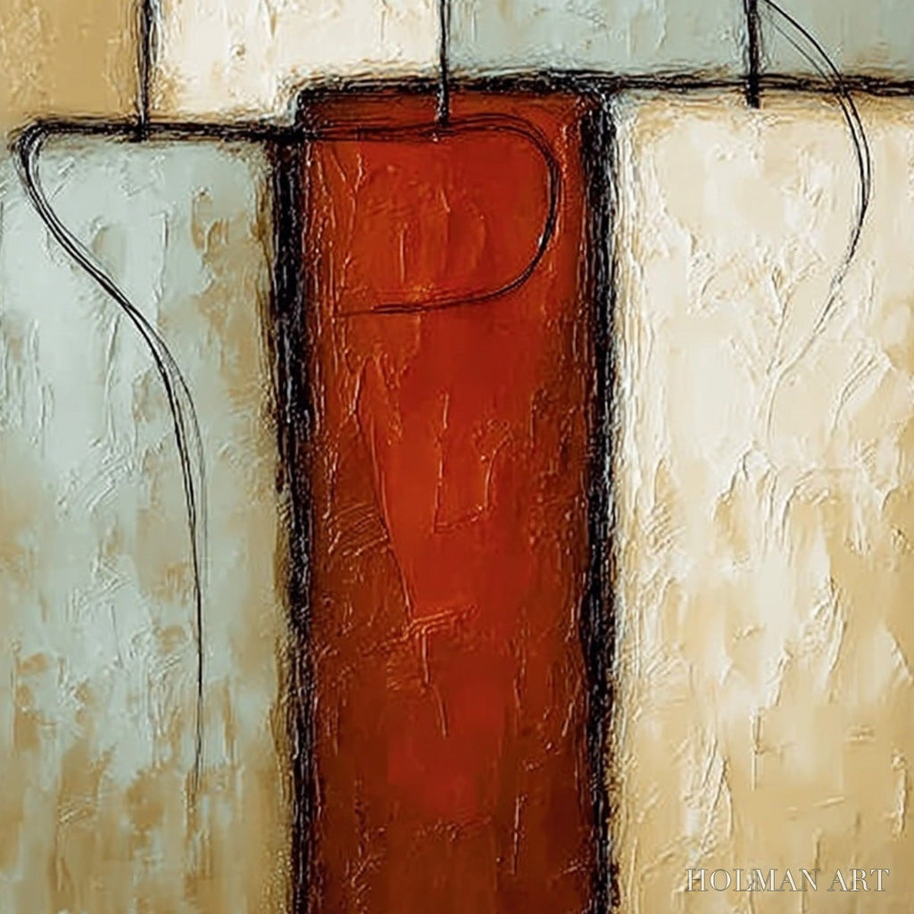 HOLMAN ART Connection – Textured Minimalist Abstract Figurative Painting - image 5