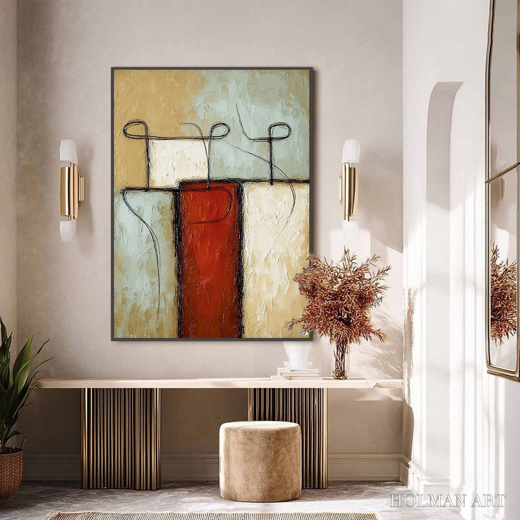 HOLMAN ART Connection – Textured Minimalist Abstract Figurative Painting - image 6