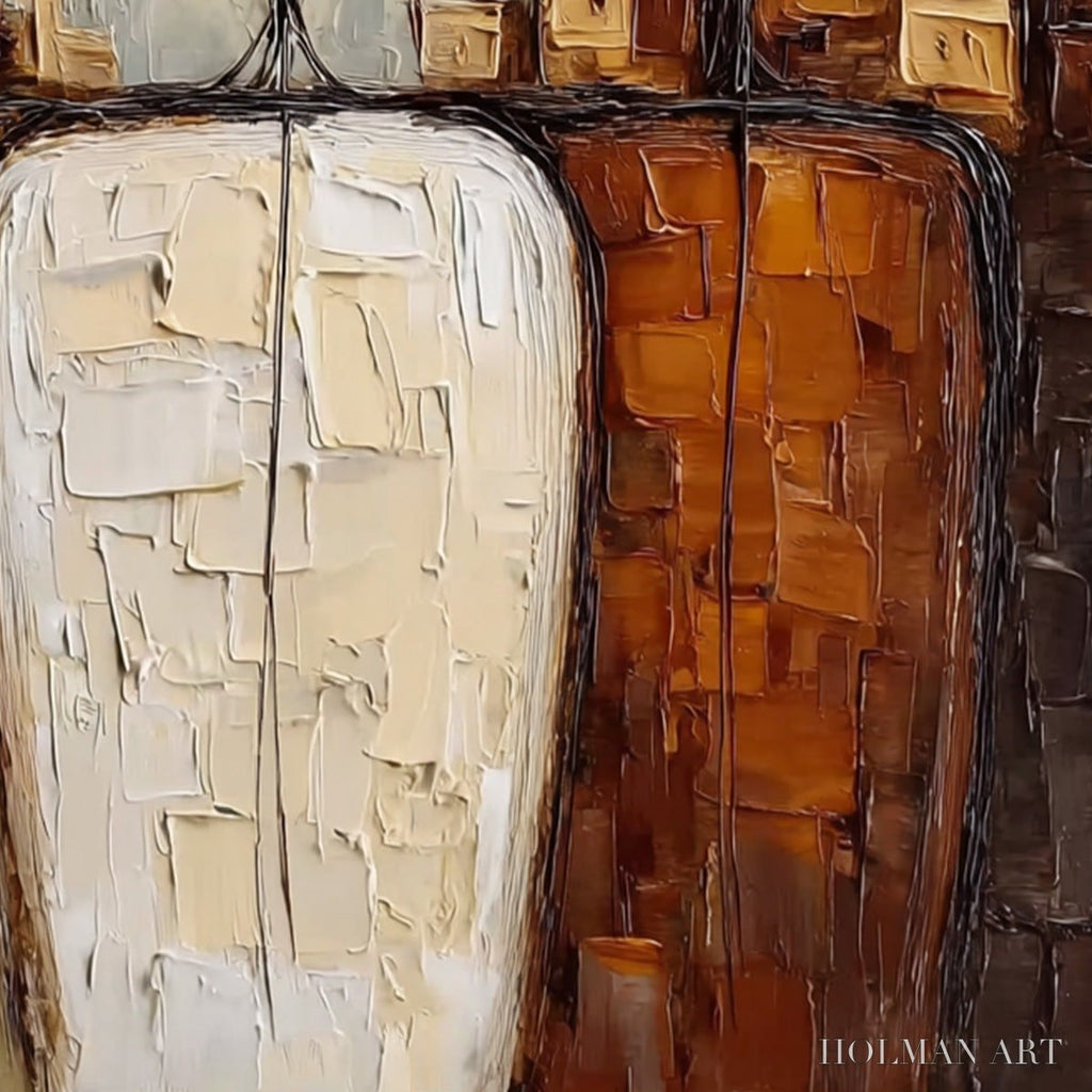HOLMAN ART Together – Textured Impasto Abstract Figurative Painting - image 3