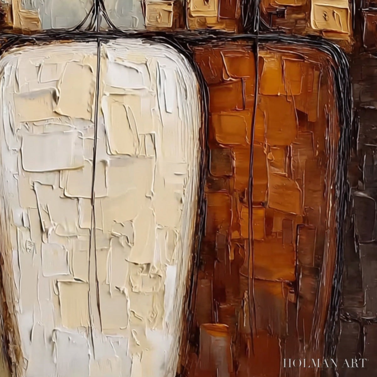 HOLMAN ART Together – Textured Impasto Abstract Figurative Painting - image 3
