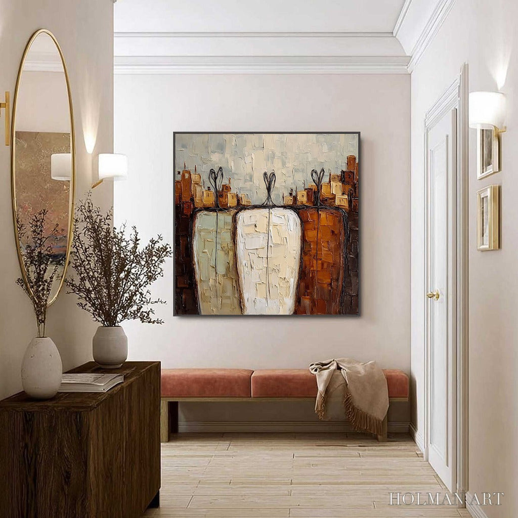 HOLMAN ART Together – Textured Impasto Abstract Figurative Painting - image 6