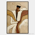 HOLMAN ART Repose – Textured Abstract Figure Painting in Neutral Tones - image 1