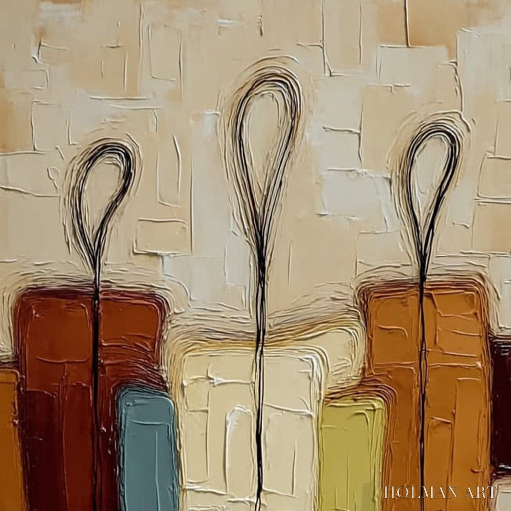 HOLMAN ART Kinship – Textured Abstract Figurative Painting of Three People - image 3