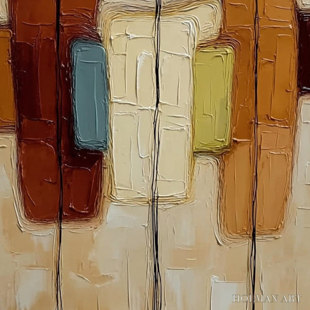 HOLMAN ART Kinship – Textured Abstract Figurative Painting of Three People - image 5