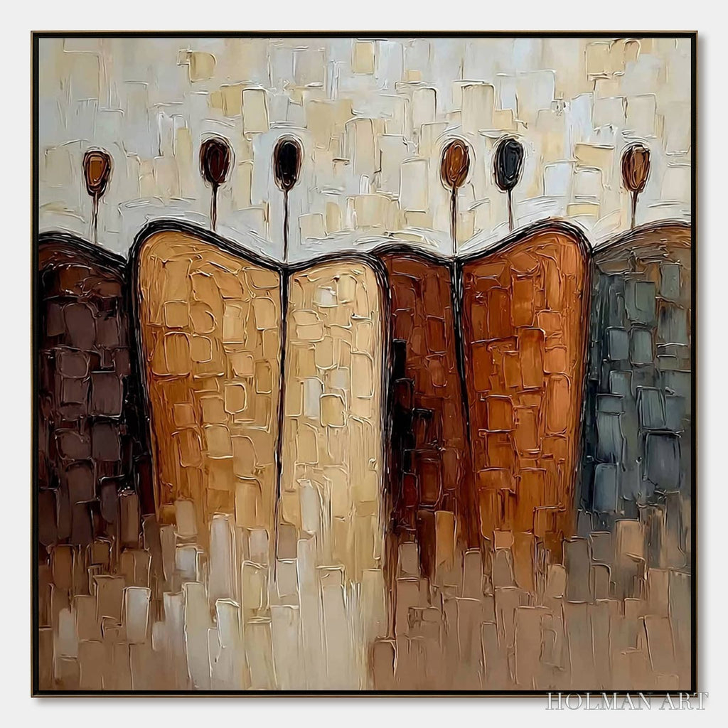 HOLMAN ART Convergence – Textured Abstract Figurative Impasto Painting - image 1