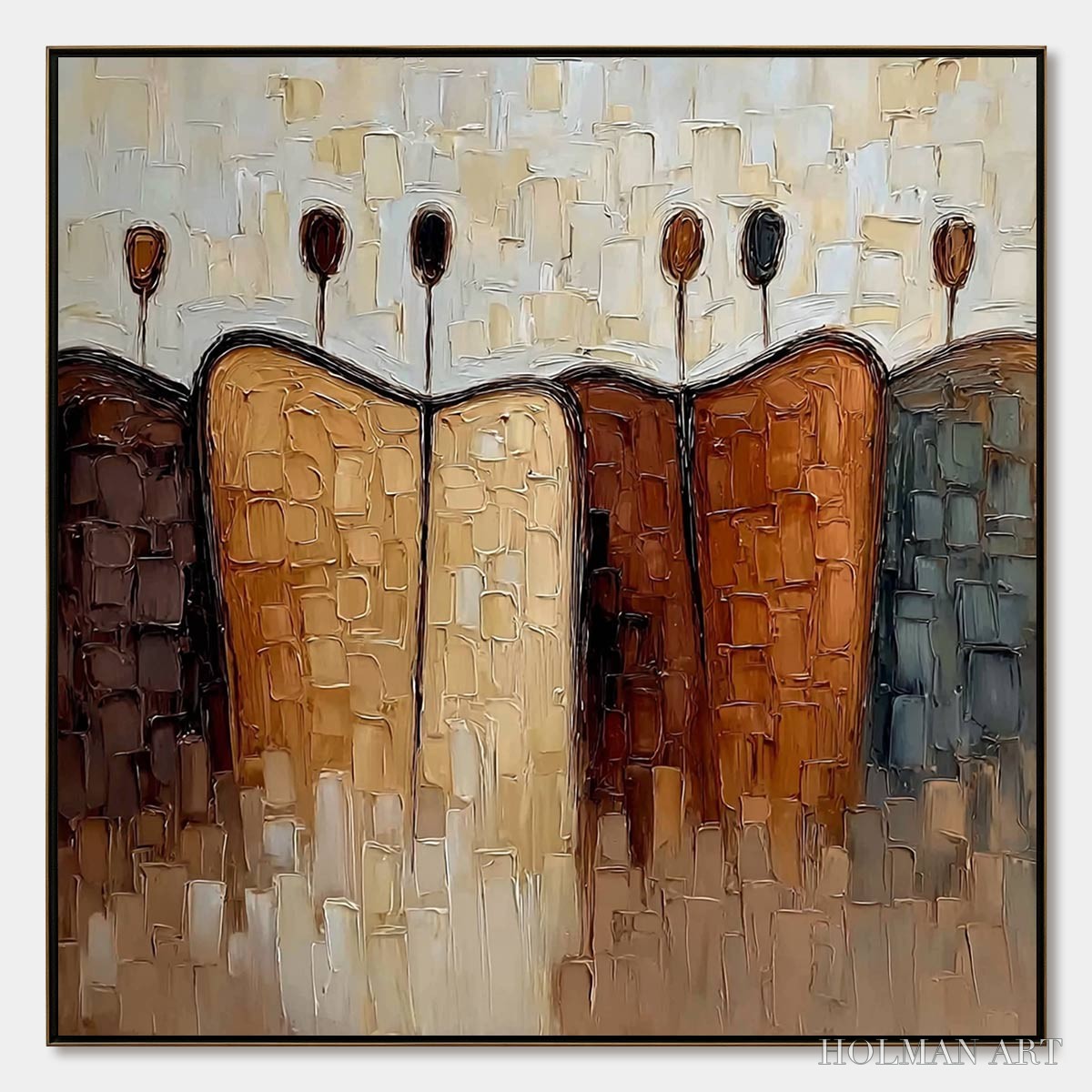 HOLMAN ART Convergence – Textured Abstract Figurative Impasto Painting - image 1