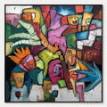 HOLMAN ART Urban Mosaic – Colorful Abstract Figurative Crowd Painting - image 1