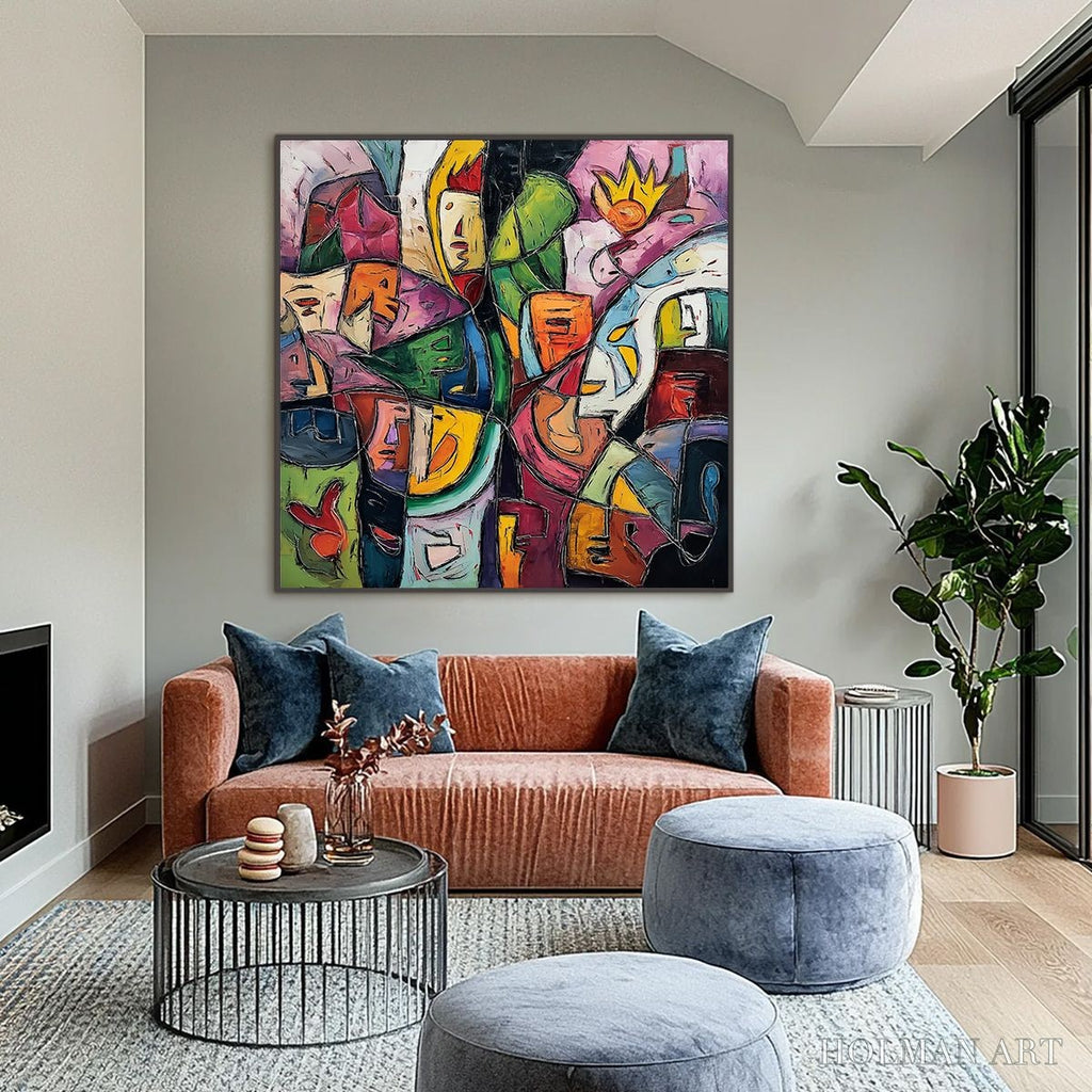 HOLMAN ART Carnival of Souls – Large Colorful Abstract Figurative - image 2