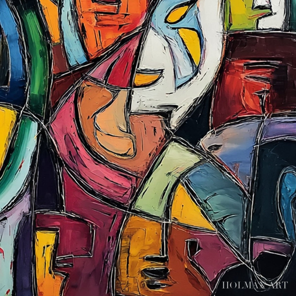 HOLMAN ART Carnival of Souls – Large Colorful Abstract Figurative - image 3