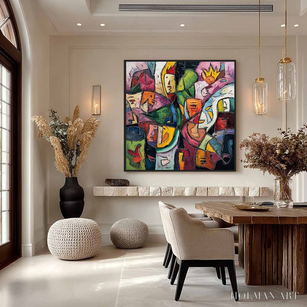 HOLMAN ART Carnival of Souls – Large Colorful Abstract Figurative - image 4