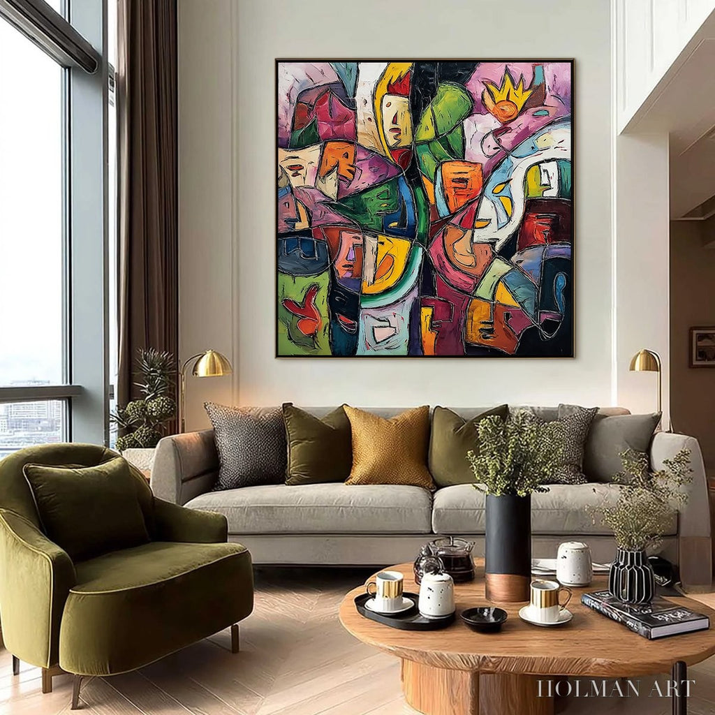 HOLMAN ART Carnival of Souls – Large Colorful Abstract Figurative - image 6