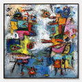 HOLMAN ART Confrontation – Vibrant Abstract Figurative Expressionist Painting - image 1