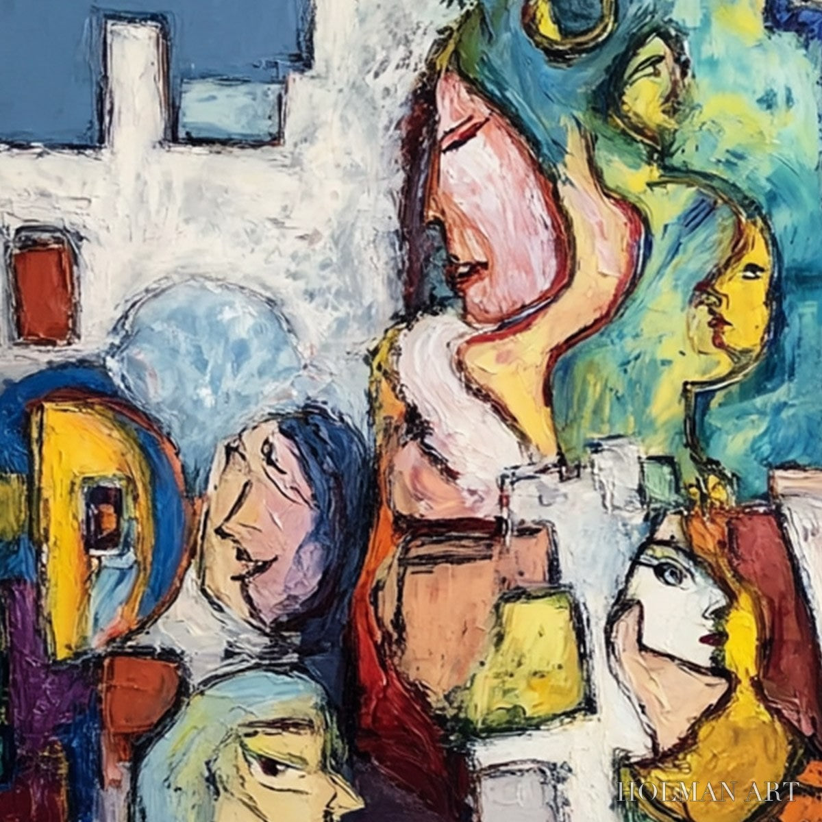 HOLMAN ART Conversations – Colorful Abstract Figurative People Painting - image 5