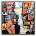 HOLMAN ART the Watchers – Large Square Abstract Figurative - image 1