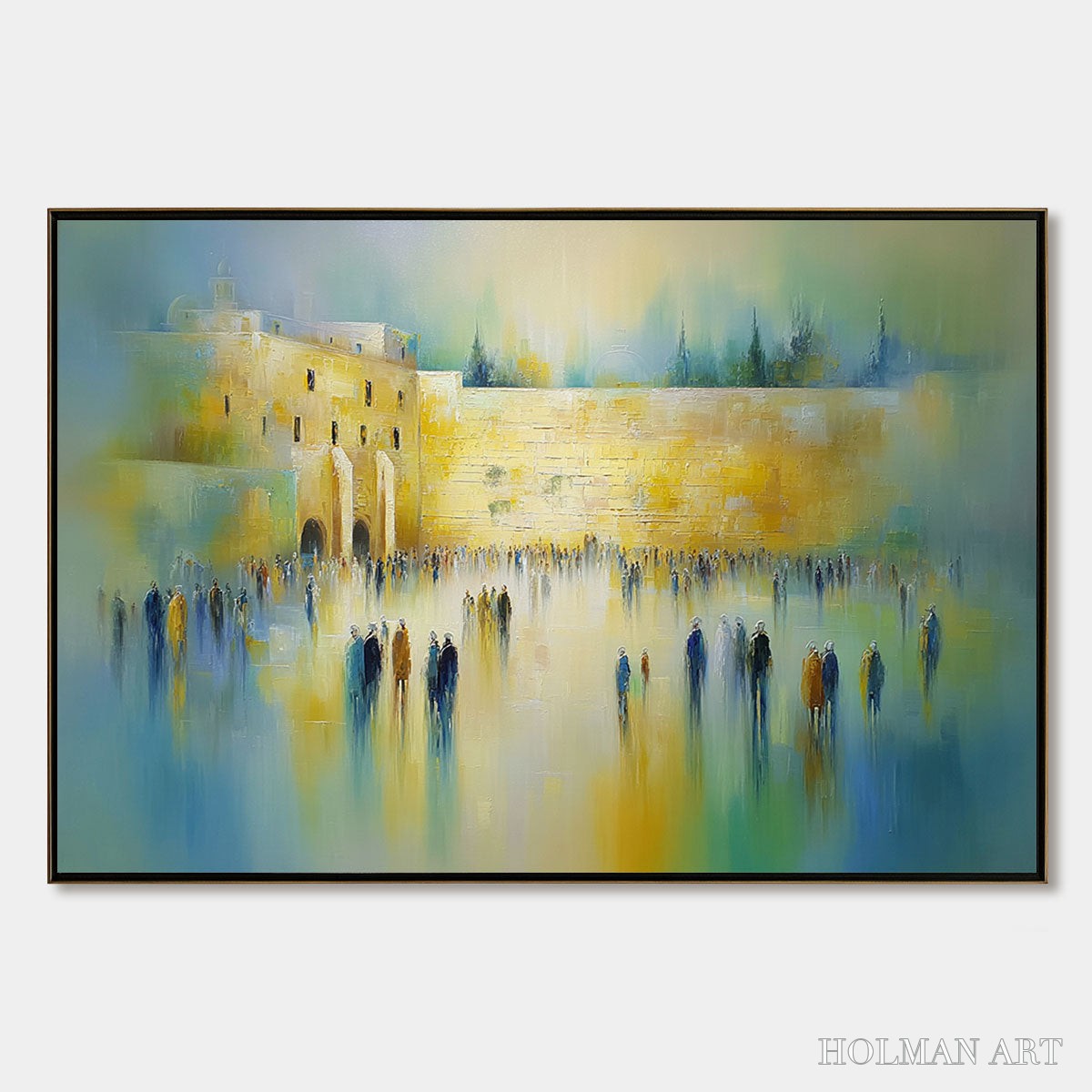 HOLMAN ART Echoes of Eternity – Abstract Figurative Cityscape Oil Painting - image 1