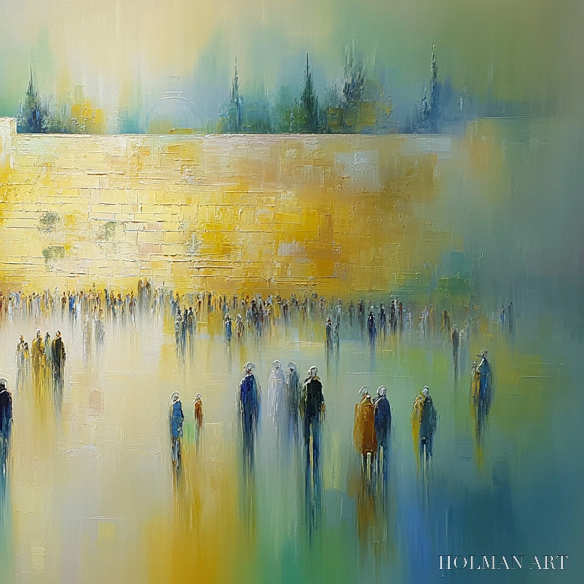 HOLMAN ART Echoes of Eternity – Abstract Figurative Cityscape Oil Painting - image 3