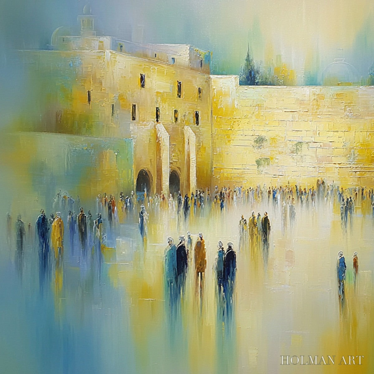 HOLMAN ART Echoes of Eternity – Abstract Figurative Cityscape Oil Painting - image 5