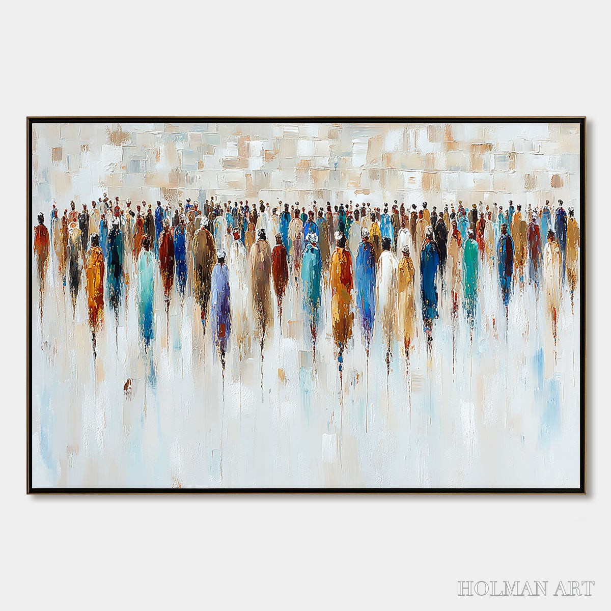 HOLMAN ART Convergence – Textured Abstract Figurative Crowd Painting - image 1