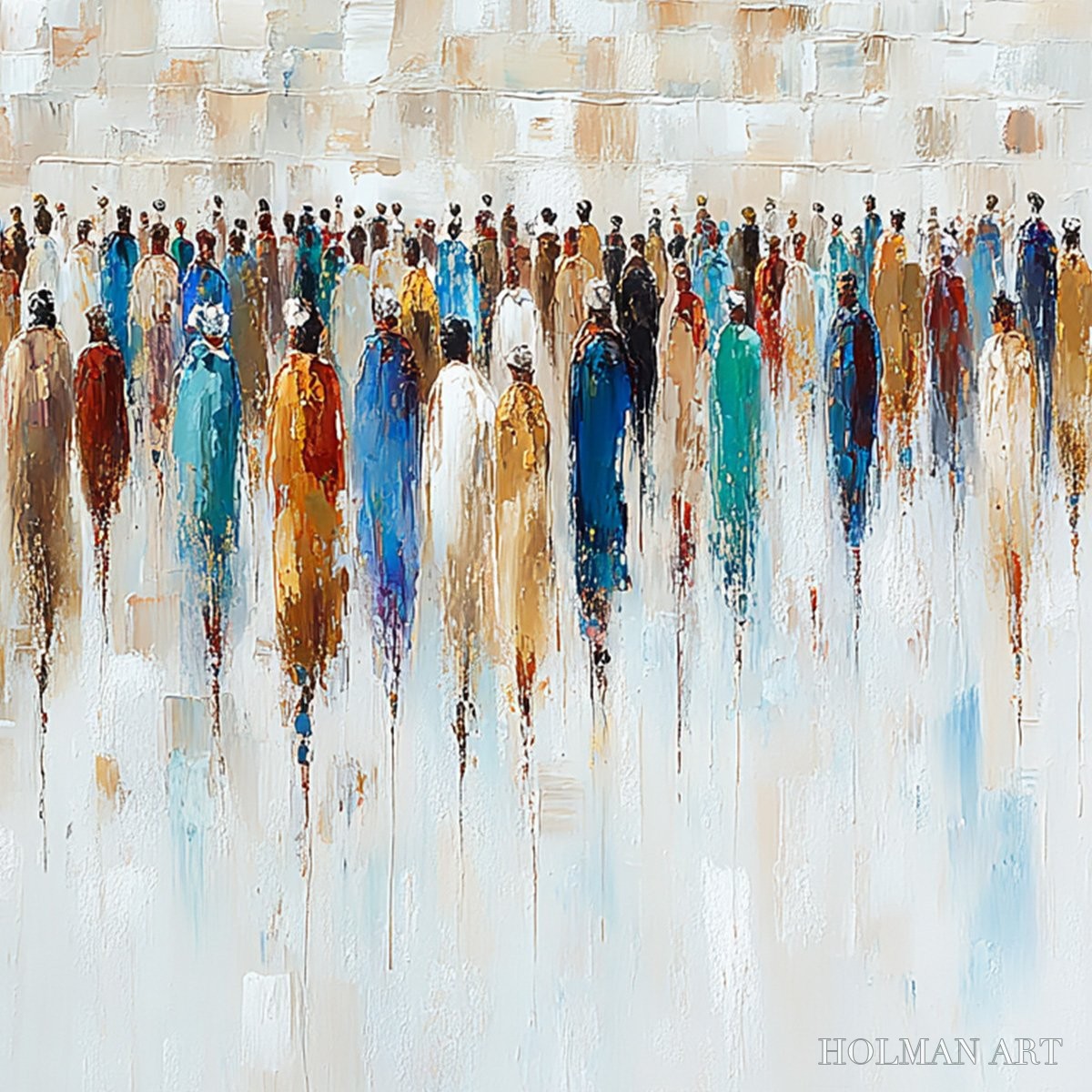 HOLMAN ART Convergence – Textured Abstract Figurative Crowd Painting - image 3