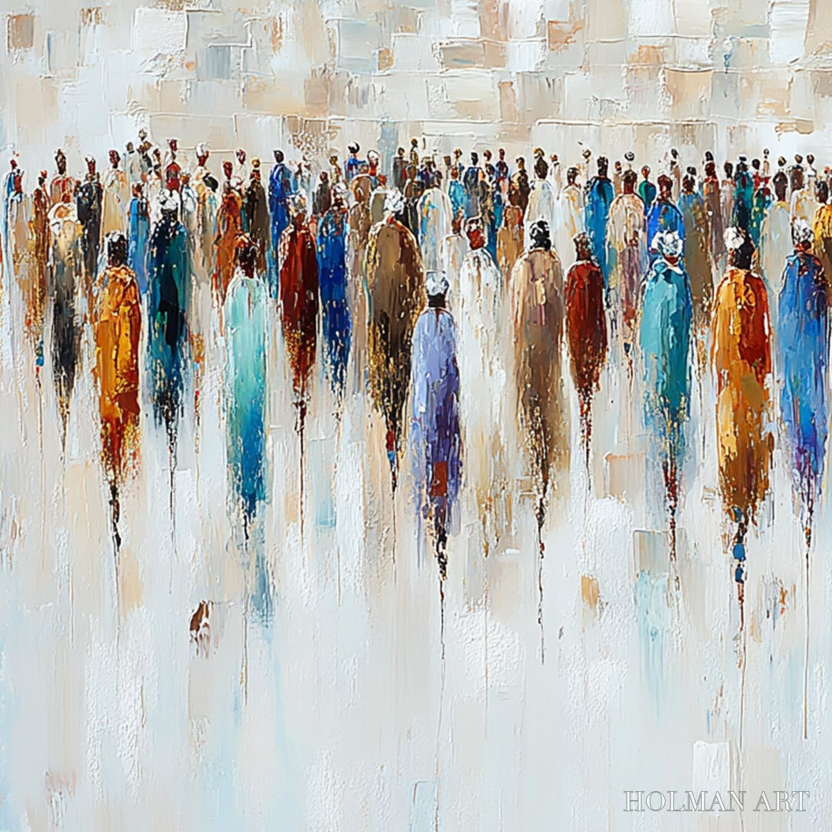 HOLMAN ART Convergence – Textured Abstract Figurative Crowd Painting - image 5