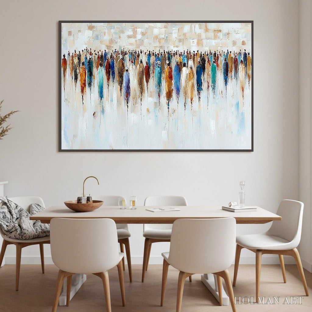 HOLMAN ART Convergence – Textured Abstract Figurative Crowd Painting - image 6