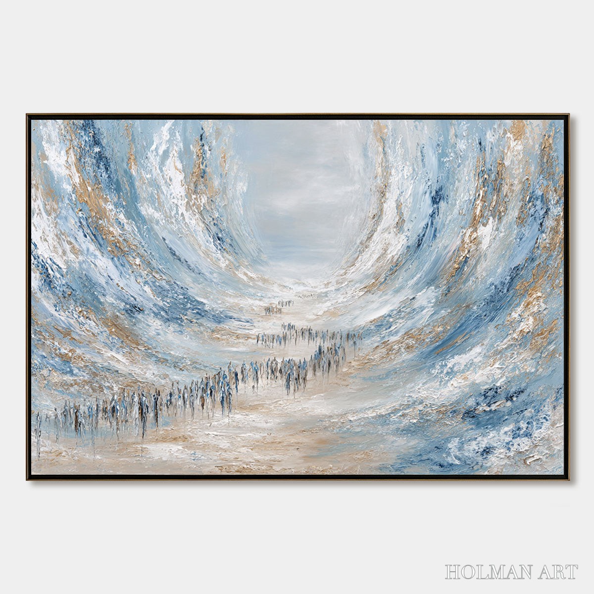 HOLMAN ART the Exodus – Large Abstract Figurative Textured - image 1