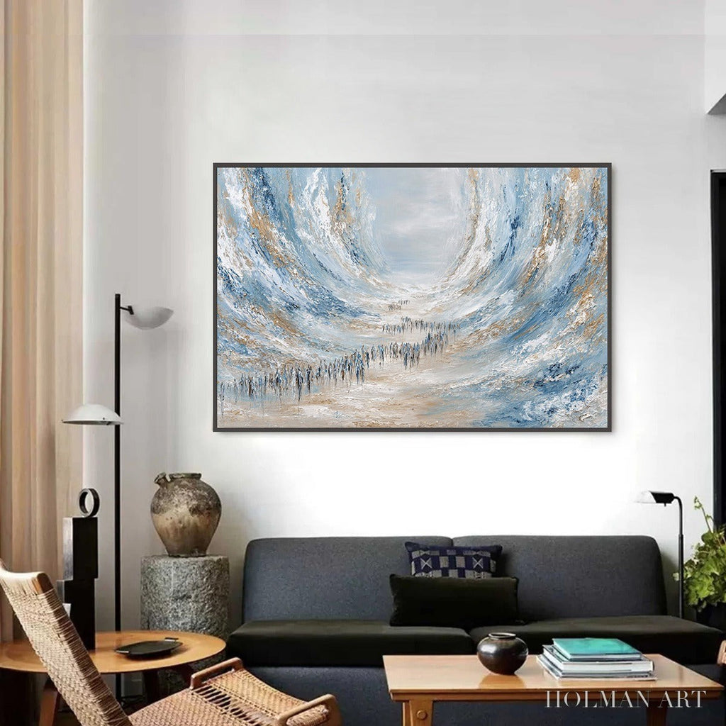 HOLMAN ART the Exodus – Large Abstract Figurative Textured - image 2