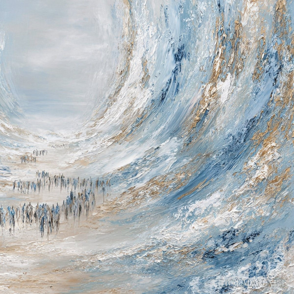 HOLMAN ART the Exodus – Large Abstract Figurative Textured - image 3