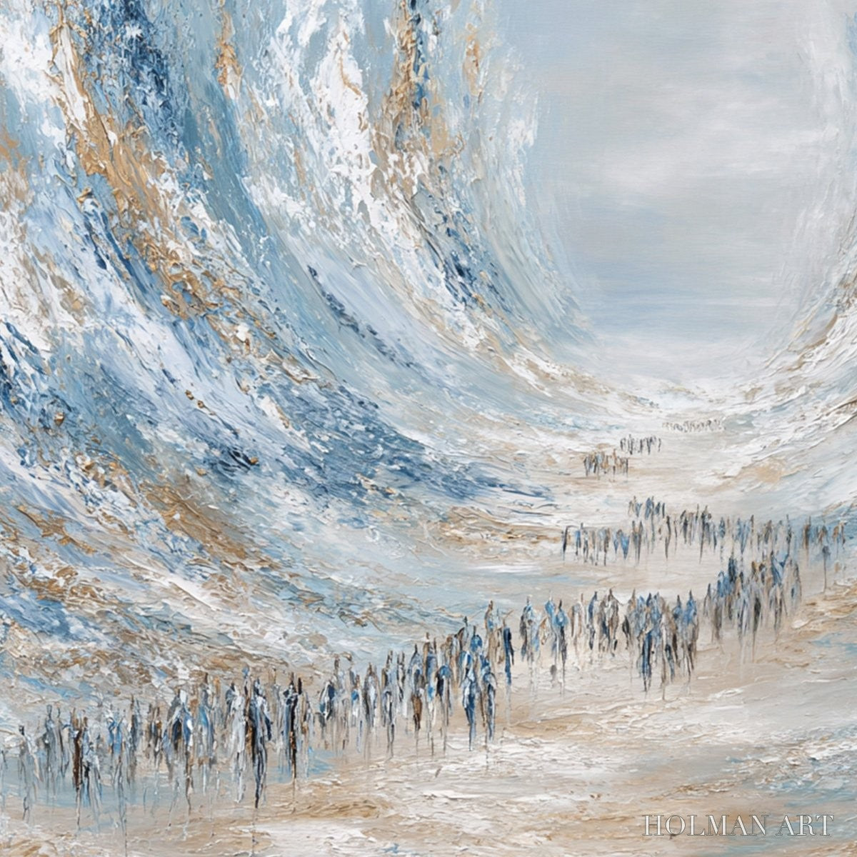 HOLMAN ART the Exodus – Large Abstract Figurative Textured - image 5