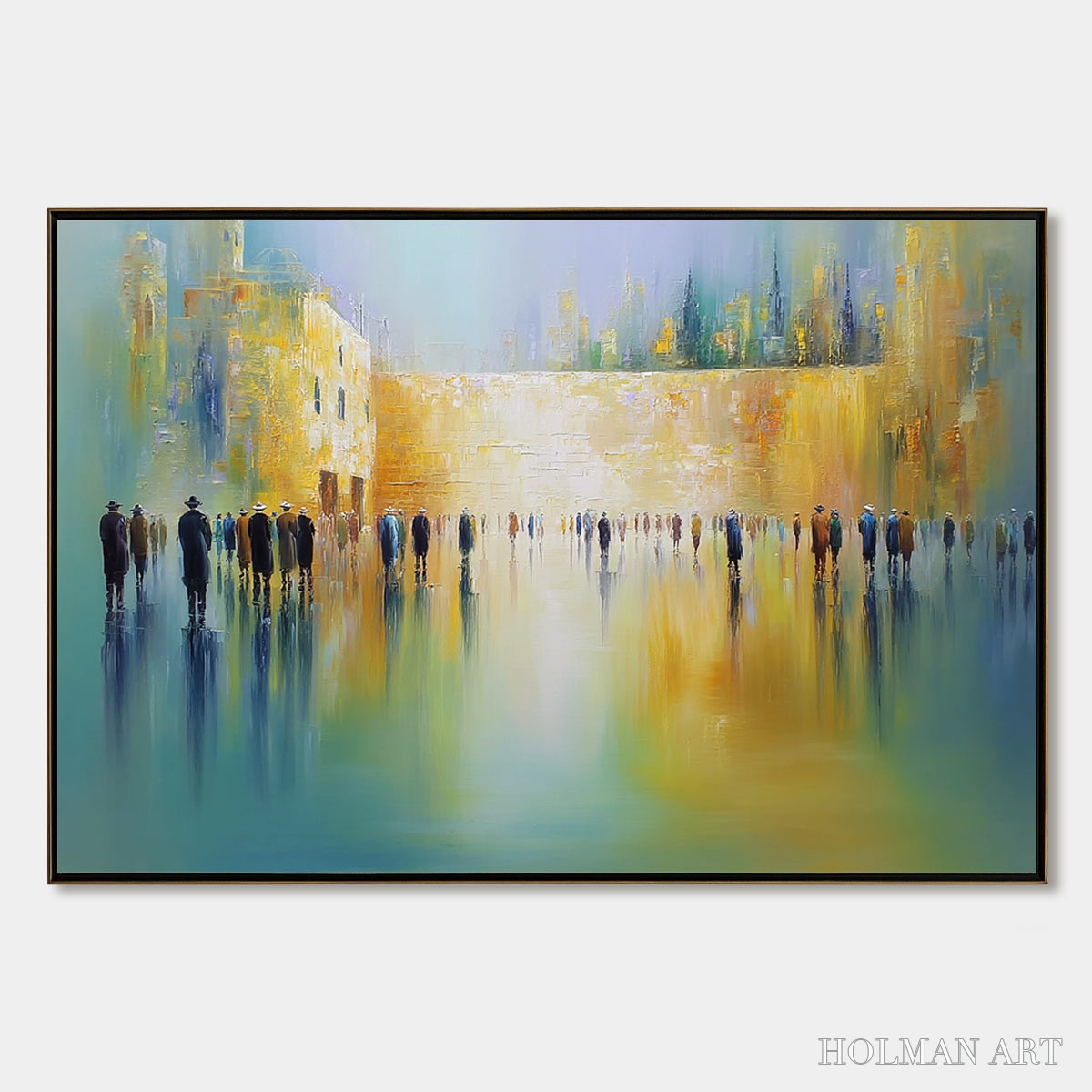HOLMAN ART Echoes of Eternity – Large Figurative Cityscape Oil Painting of a Historic Wall - image 1