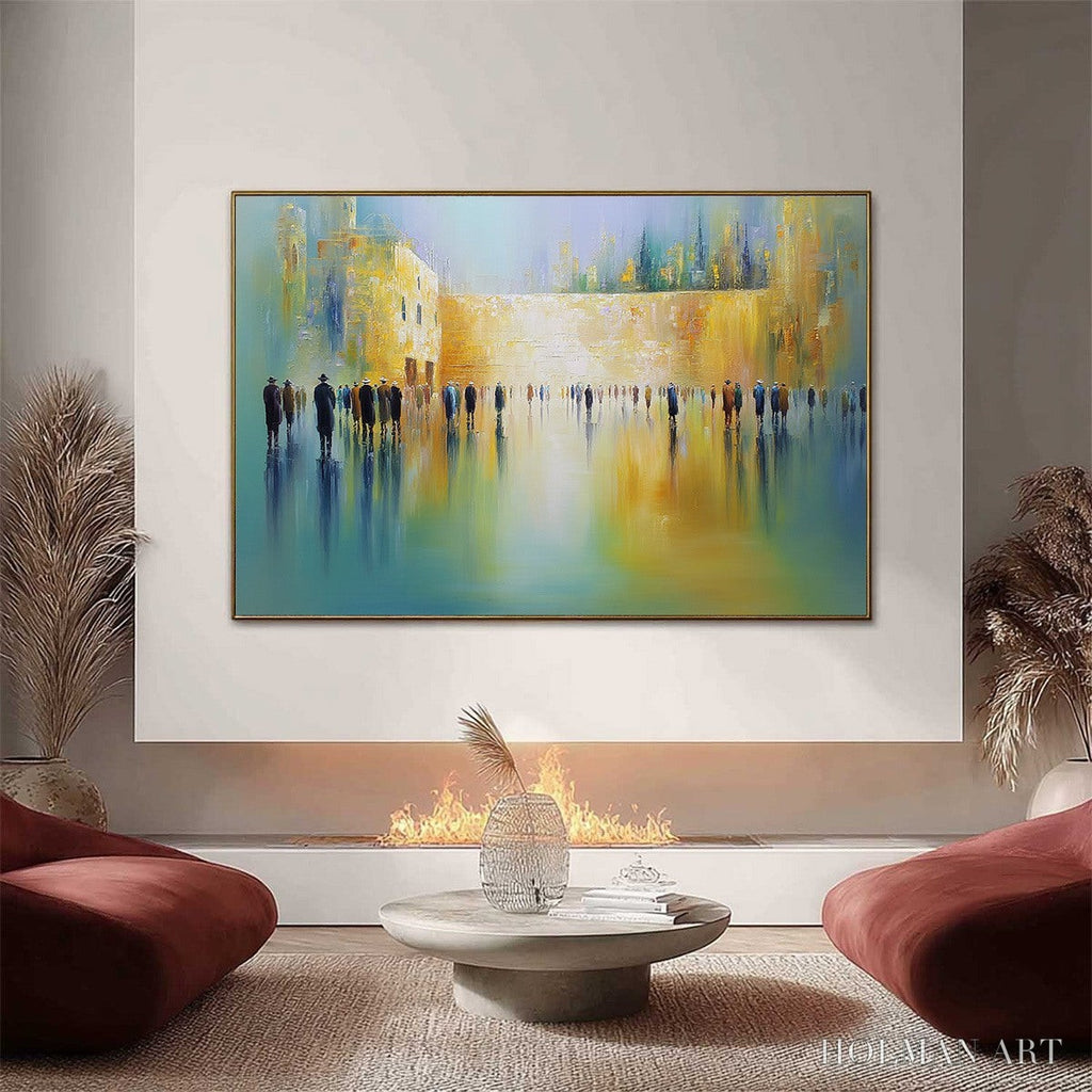 HOLMAN ART Echoes of Eternity – Large Figurative Cityscape Oil Painting of a Historic Wall - image 4