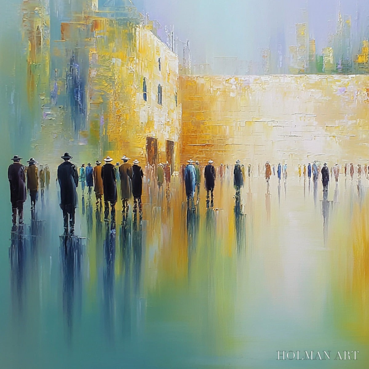 HOLMAN ART Echoes of Eternity – Large Figurative Cityscape Oil Painting of a Historic Wall - image 5