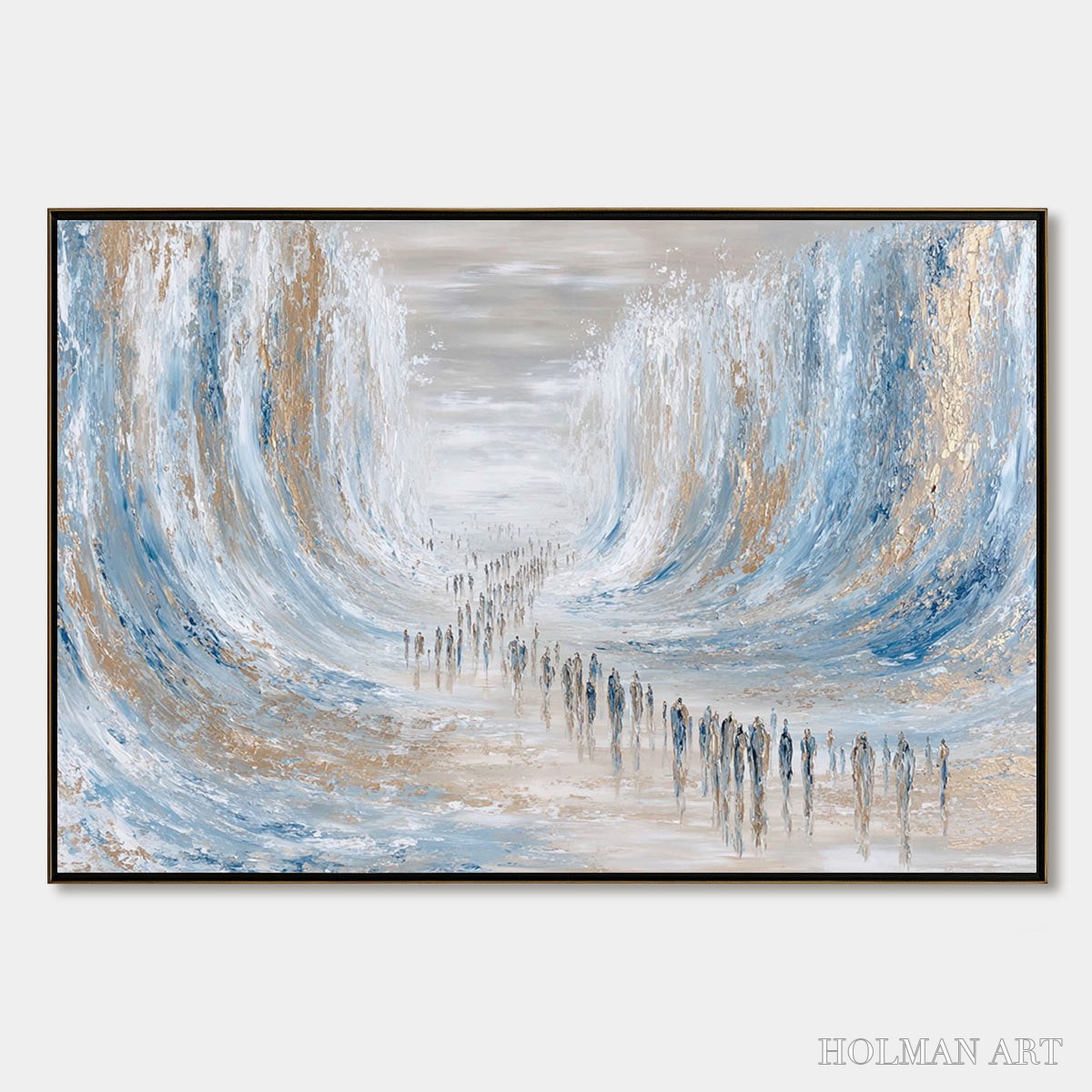HOLMAN ART the Crossing – Large Textured Abstract Painting of a Human Journey - image 1