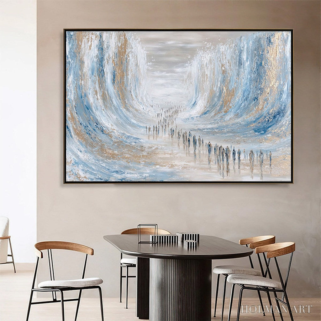 HOLMAN ART the Crossing – Large Textured Abstract Painting of a Human Journey - image 2