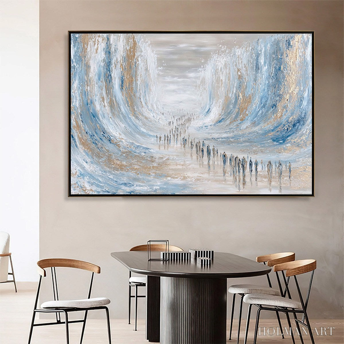 HOLMAN ART the Crossing – Large Textured Abstract Painting of a Human Journey - image 2