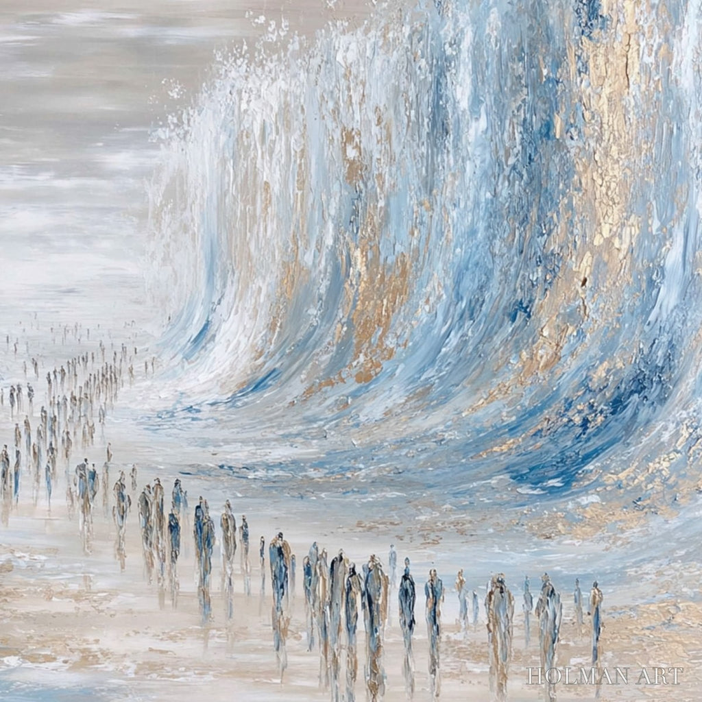 HOLMAN ART the Crossing – Large Textured Abstract Painting of a Human Journey - image 3