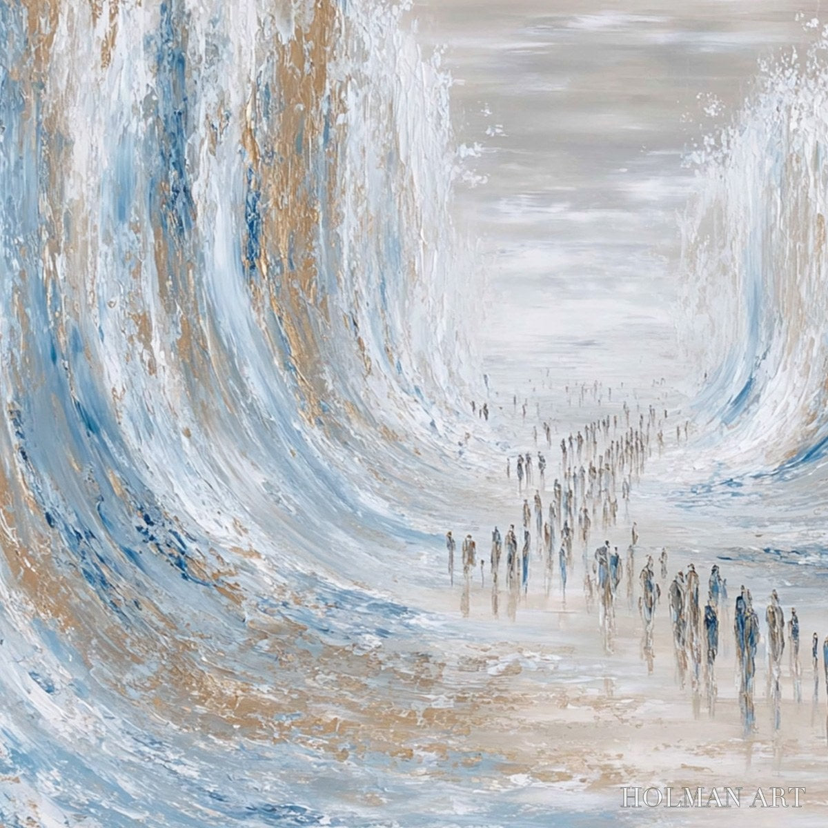 HOLMAN ART the Crossing – Large Textured Abstract Painting of a Human Journey - image 5