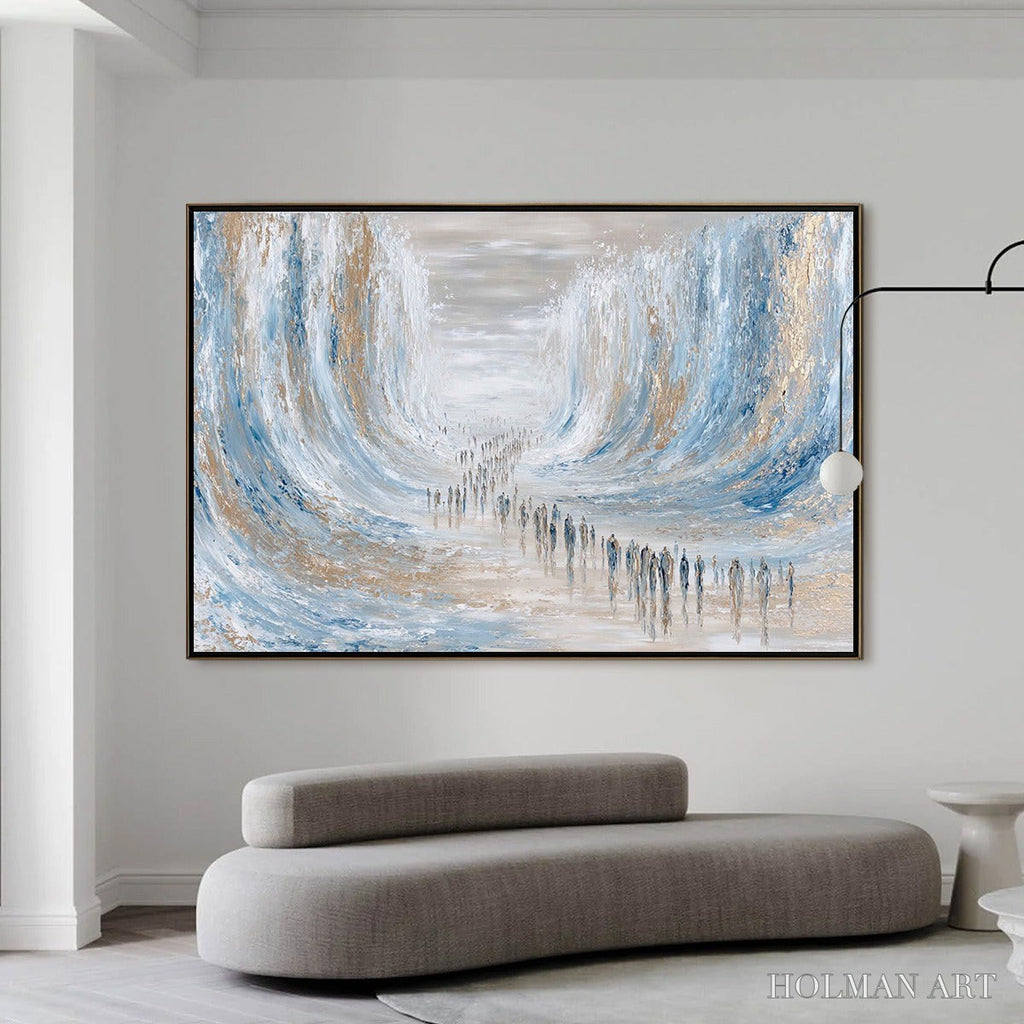 HOLMAN ART the Crossing – Large Textured Abstract Painting of a Human Journey - image 6