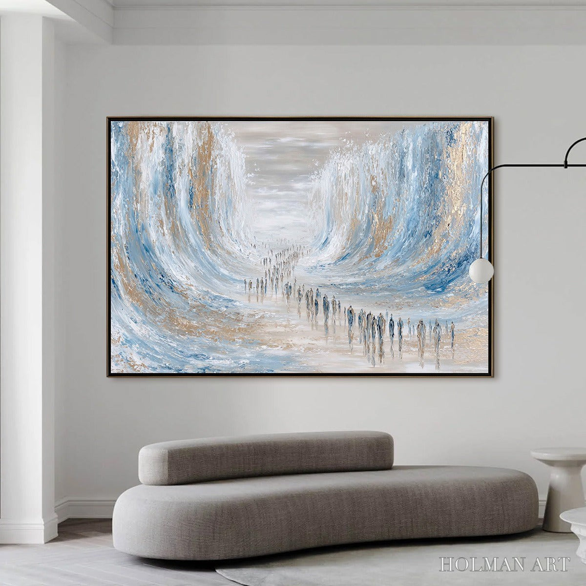 HOLMAN ART the Crossing – Large Textured Abstract Painting of a Human Journey - image 6