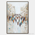HOLMAN ART Convergence – Textured Abstract Figurative Cityscape Painting - image 1