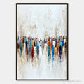 HOLMAN ART Convergence – Colorful Abstract Figurative Painting of a Crowd - image 1