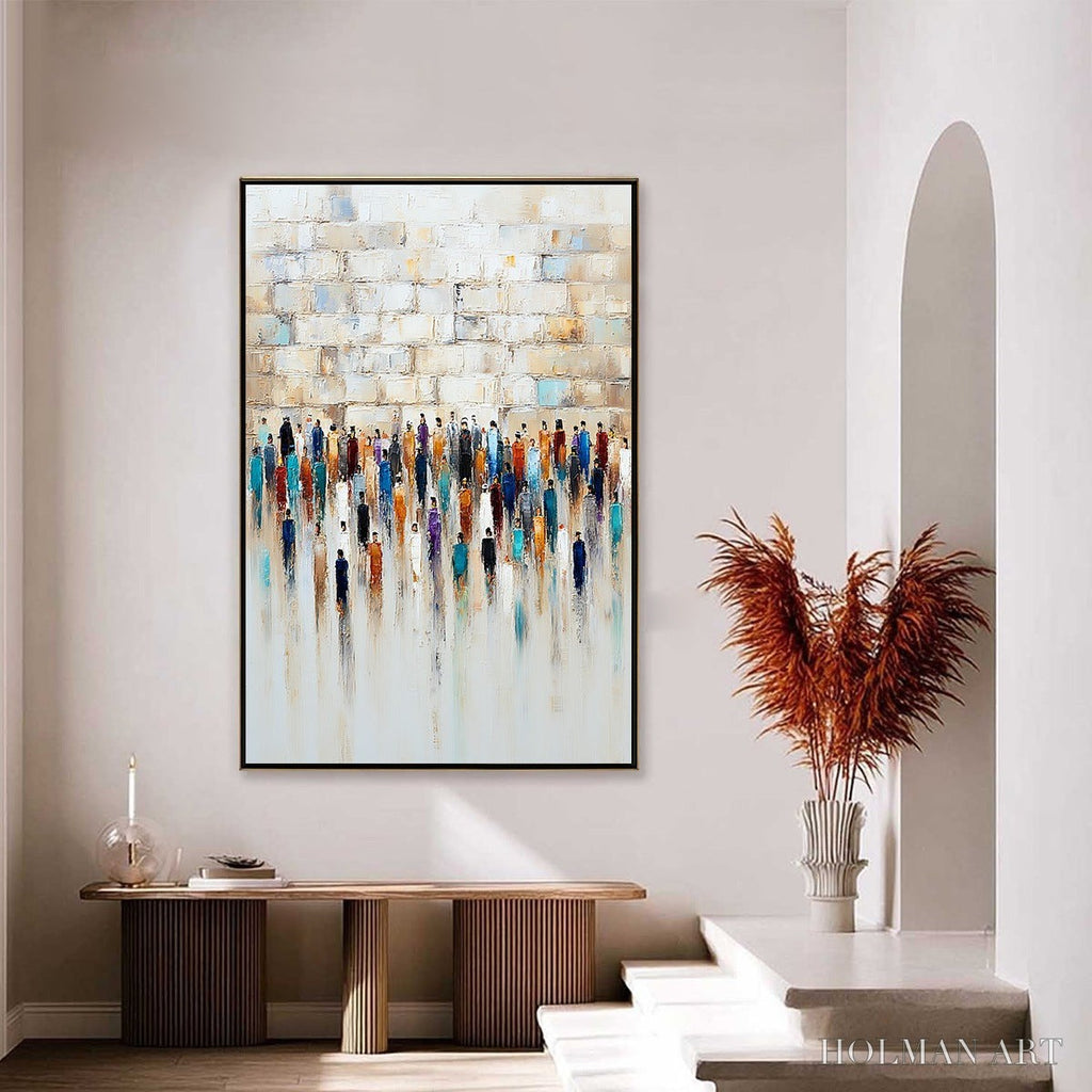 HOLMAN ART Convergence – Textured Abstract Figurative Painting of People Gathering - image 4