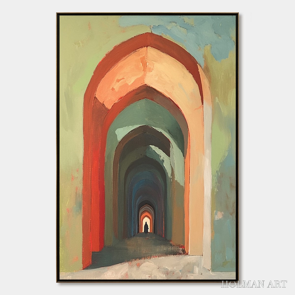 HOLMAN ART Passage – Architectural Oil Painting with Warm Tones - image 1