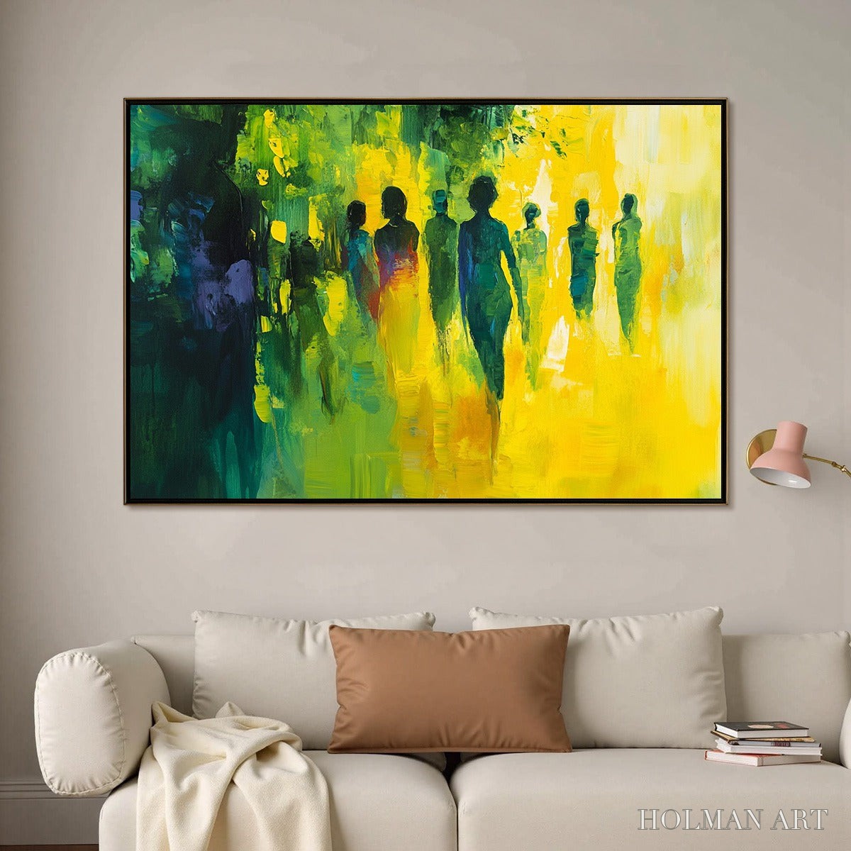 HOLMAN ART Sunlit Passage – Vibrant Abstract Figurative Oil Painting - image 2