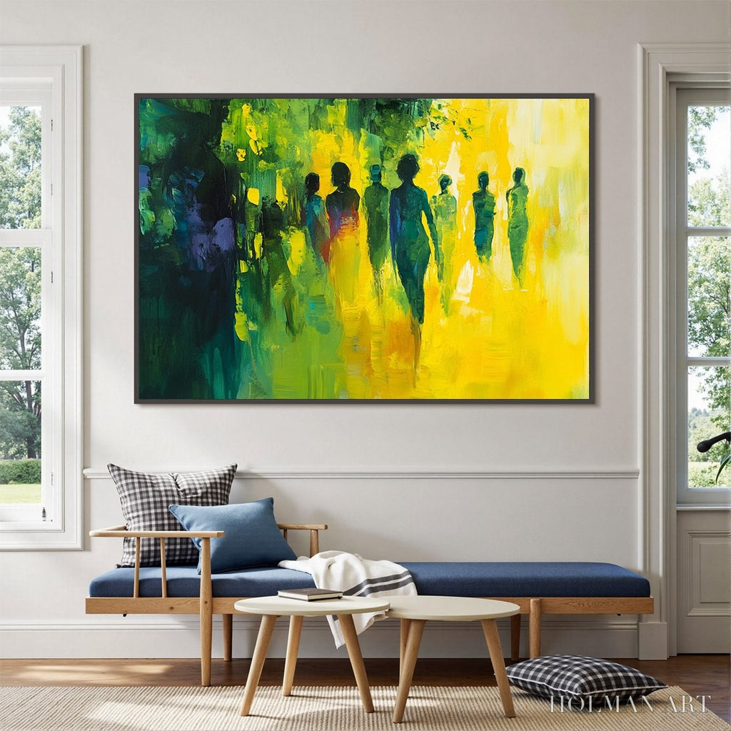 HOLMAN ART Sunlit Passage – Vibrant Abstract Figurative Oil Painting - image 4