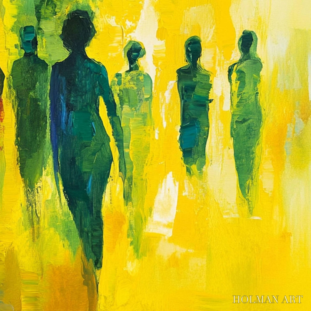 HOLMAN ART Sunlit Passage – Vibrant Abstract Figurative Oil Painting - image 5