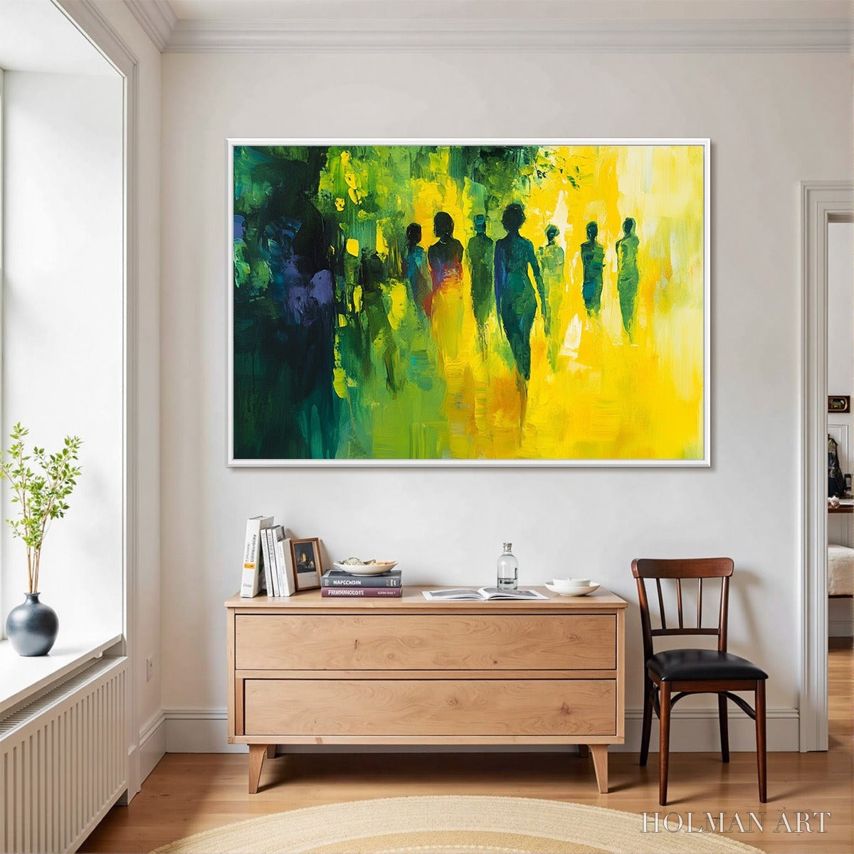 HOLMAN ART Sunlit Passage – Vibrant Abstract Figurative Oil Painting - image 6