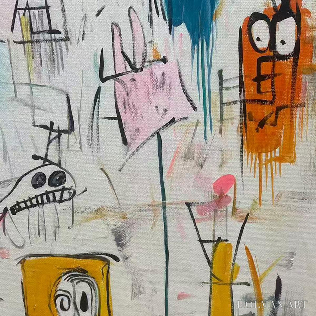 HOLMAN ART Playful Graffiti – Abstract Figurative Oil Painting - image 3