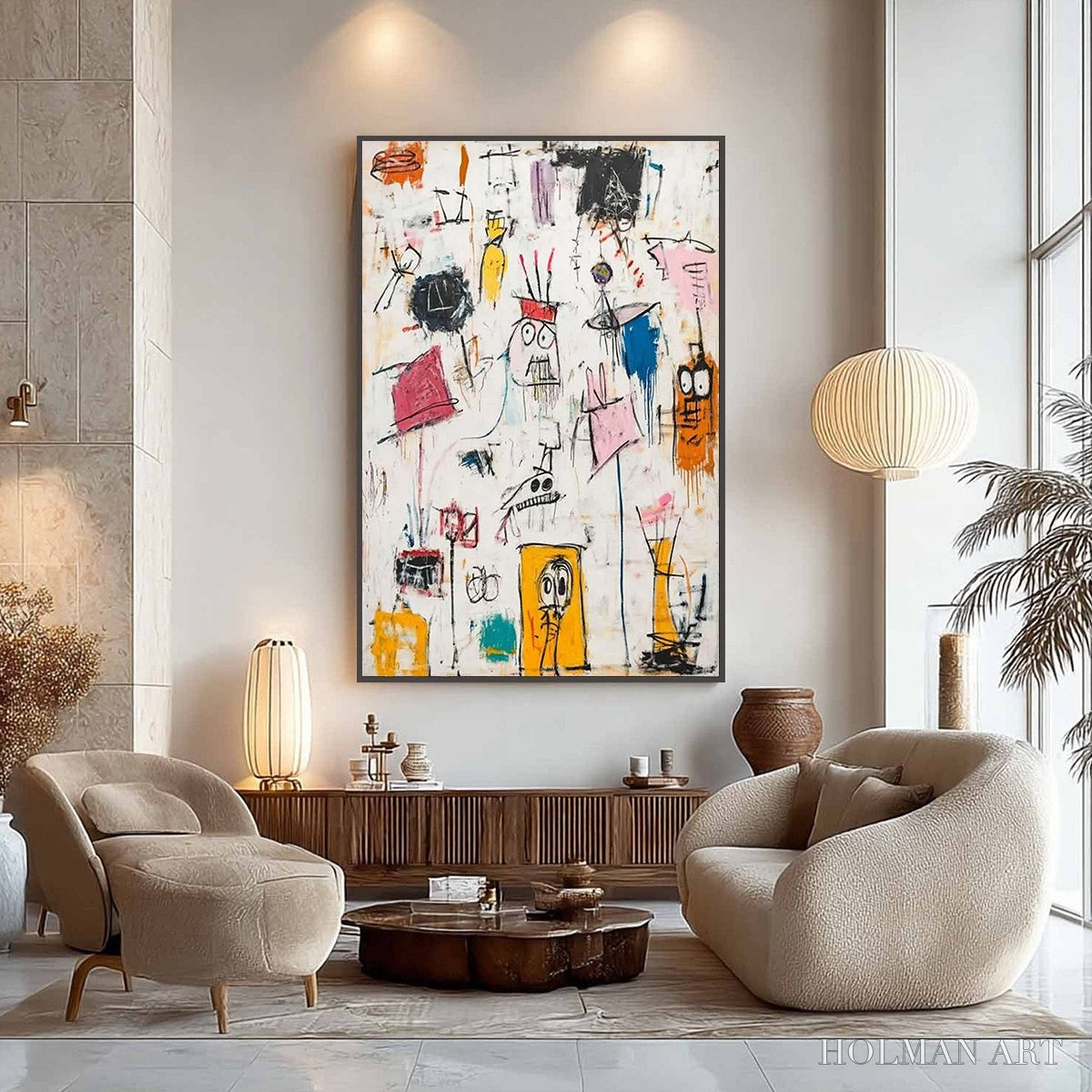 HOLMAN ART Playful Graffiti – Abstract Figurative Oil Painting - image 4